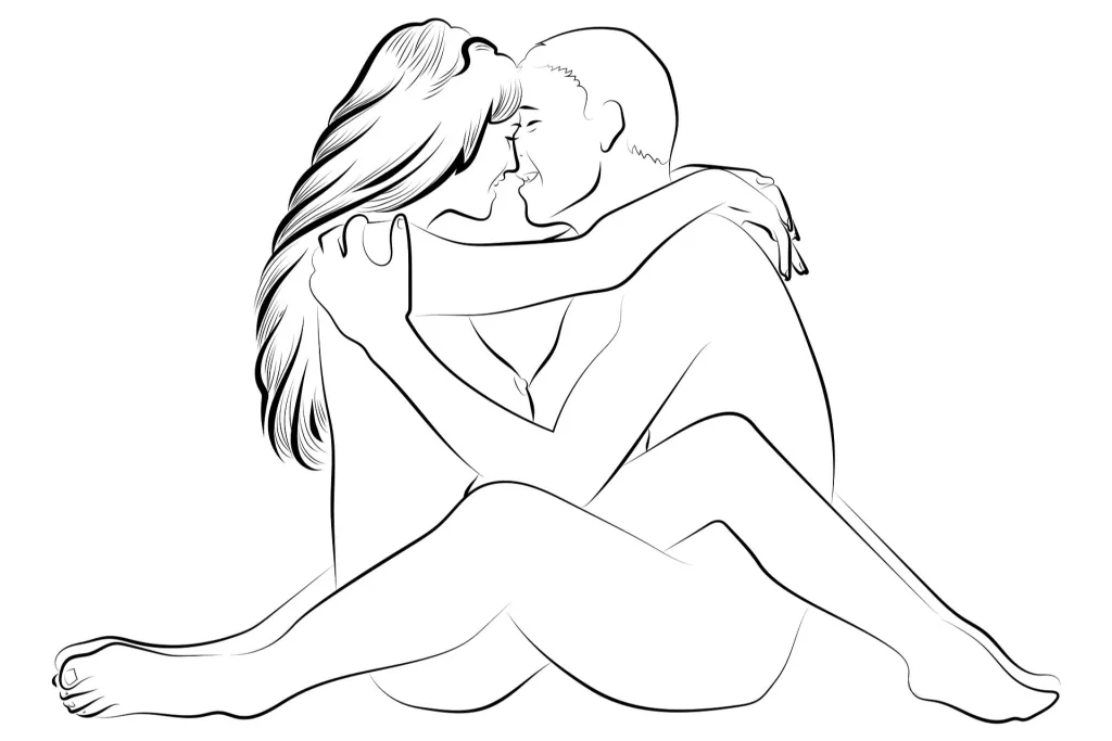 Graphical illustration of the lotus position.