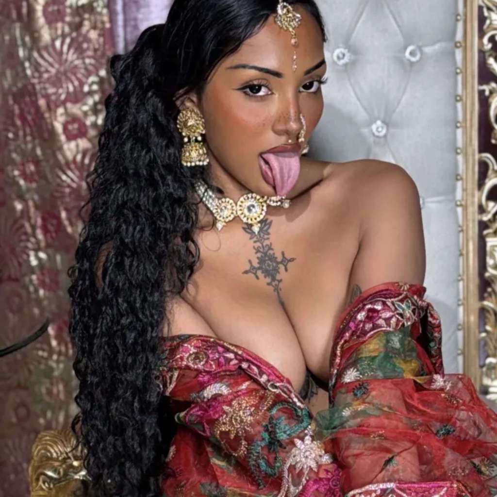 RaniPunnani showing tongue